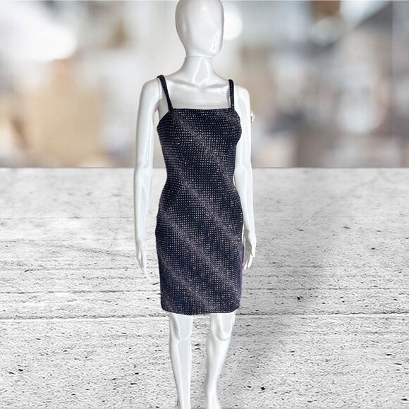 Jovani Blue & Silver Mini Dress - Picture 1 of 10